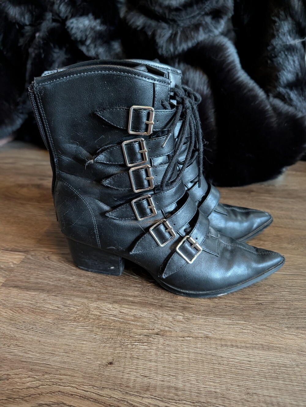 Strange Cvlt Black Coven Heeled Boots Size 7